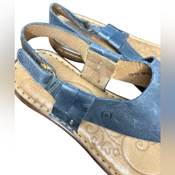 Born Women's Size 10 Blue Brown Leather Strappy Slingback Comfort Sandals used - Picture 6 of 9